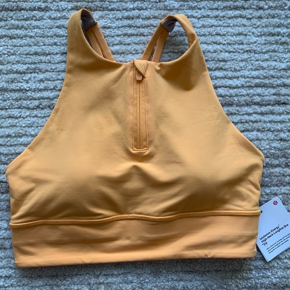 Lululemon Energy High-Neck Longline Bra Orange NWT Size 6